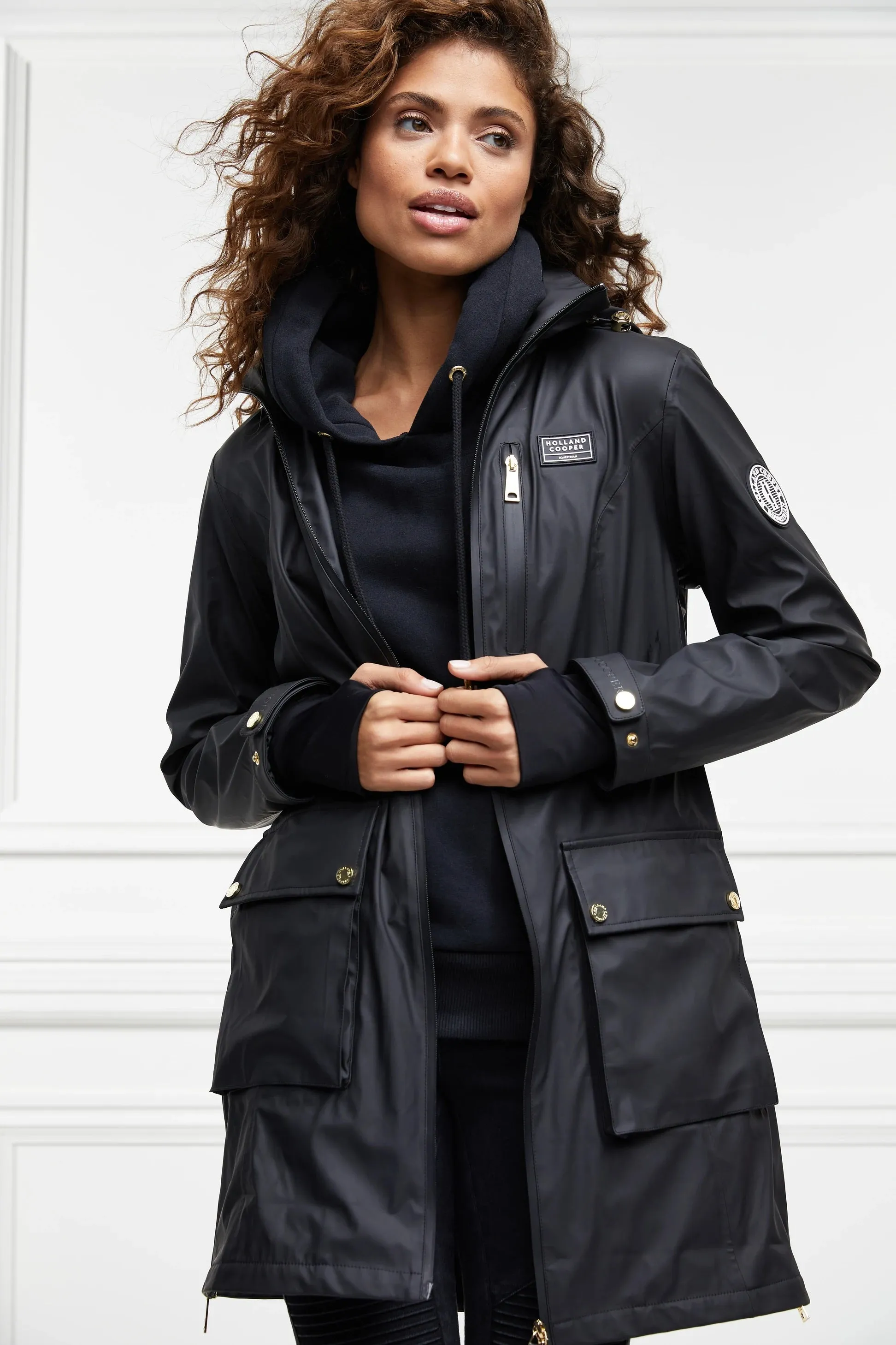 Holland Cooper Brecon Rain Coat in Black