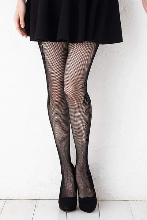 Hollow Sexy Fishnet Patterned Tights Black Tights