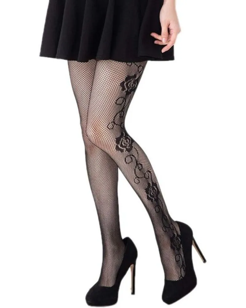 Hollow Sexy Fishnet Patterned Tights Black Tights