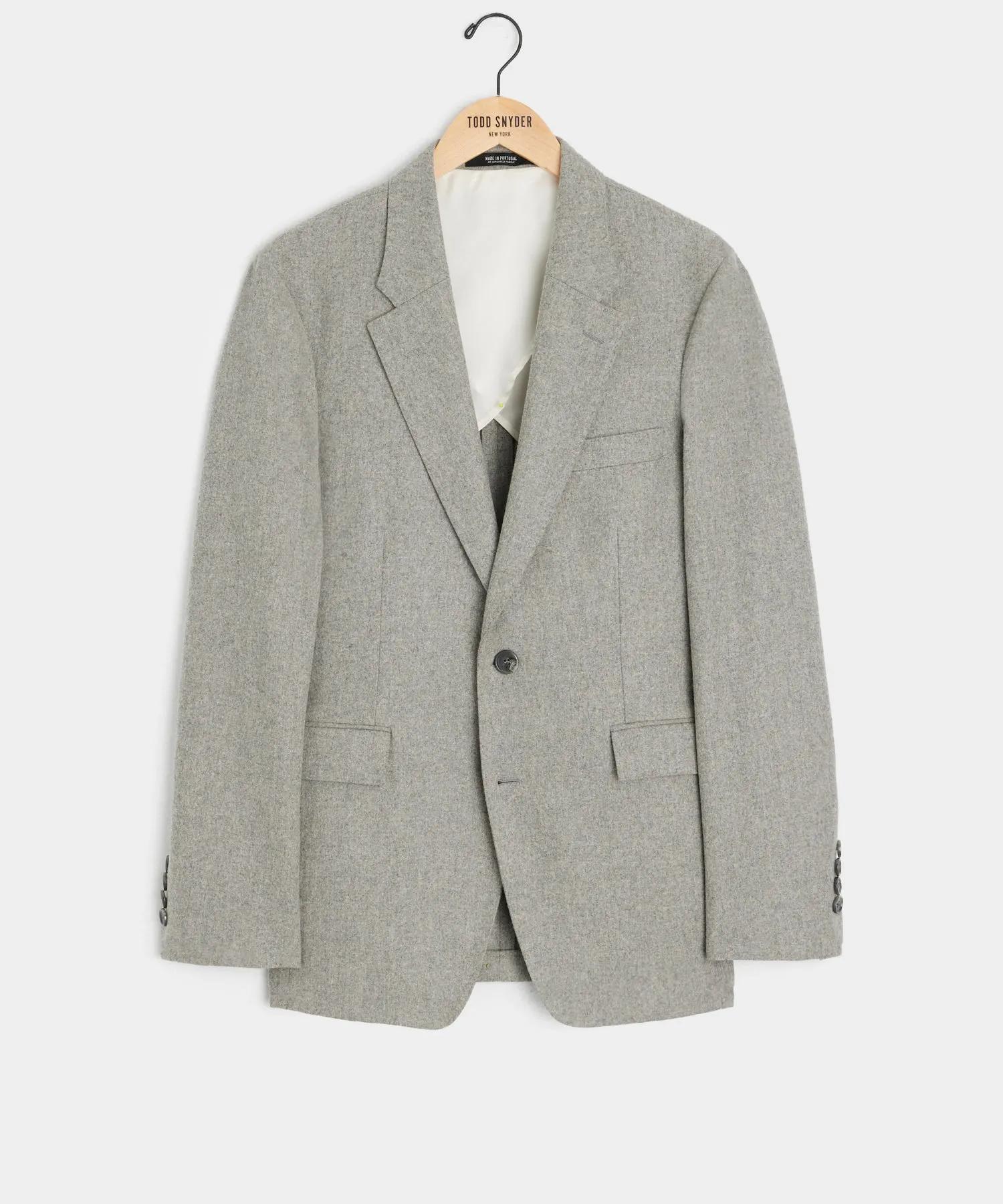 Italian Flannel Sutton Jacket in Light Grey