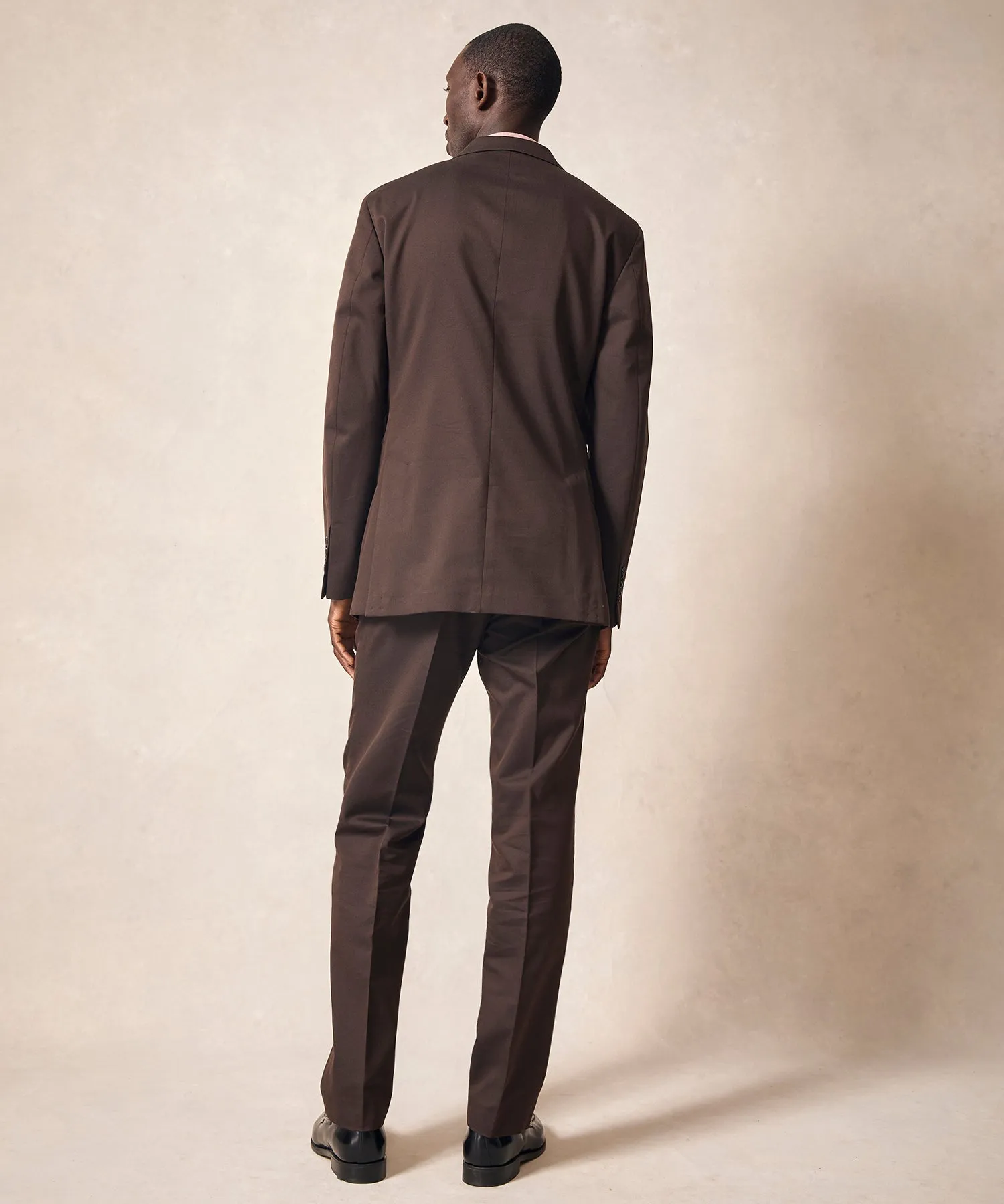 Italian Wool Cotton Sutton Jacket in Dark Brown