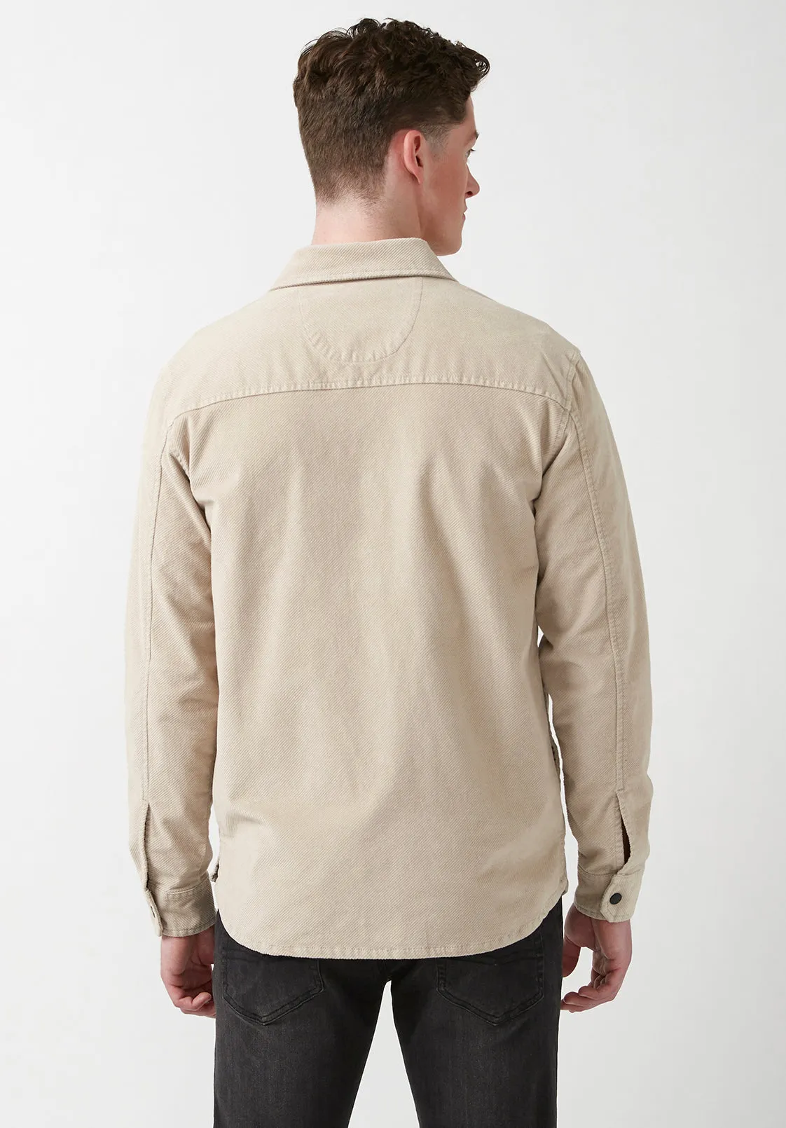 Jafar Men's Shacket in Milk - BPM14374