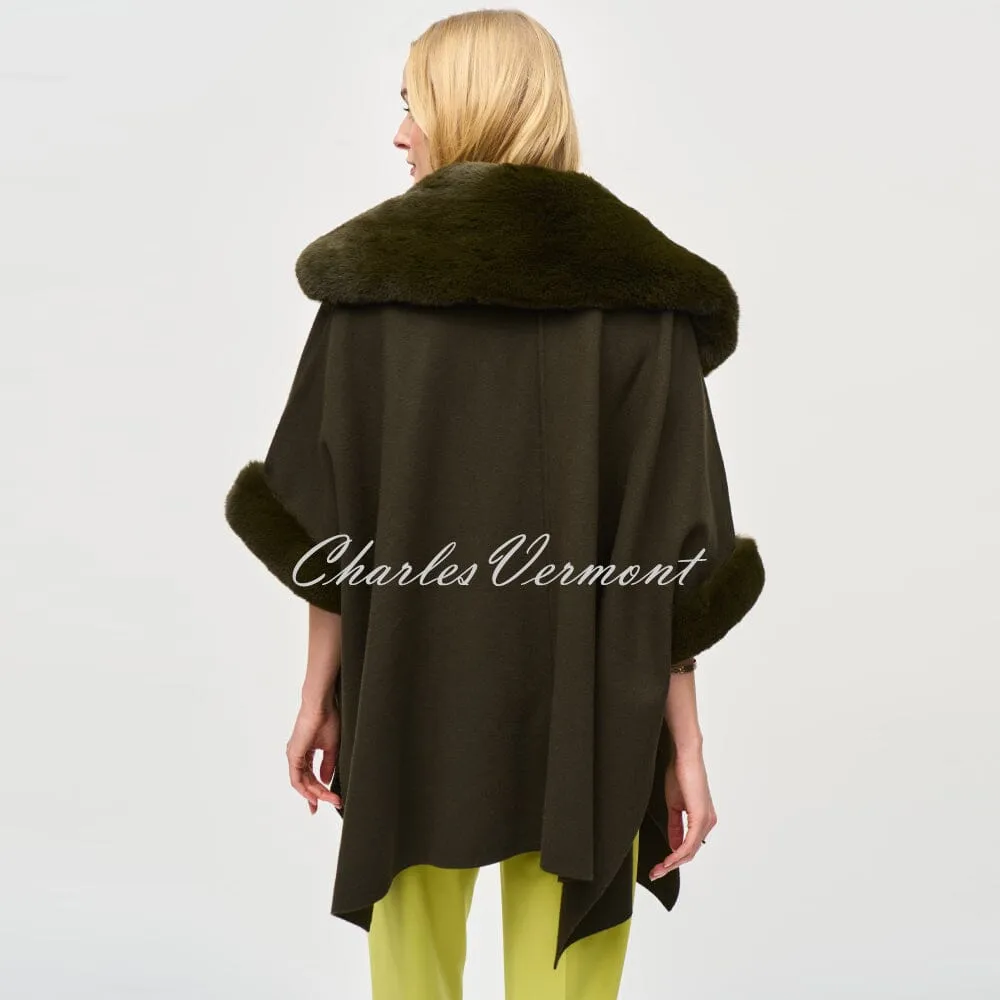 Joseph Ribkoff Faux Fur Knit Cape - Style 243930