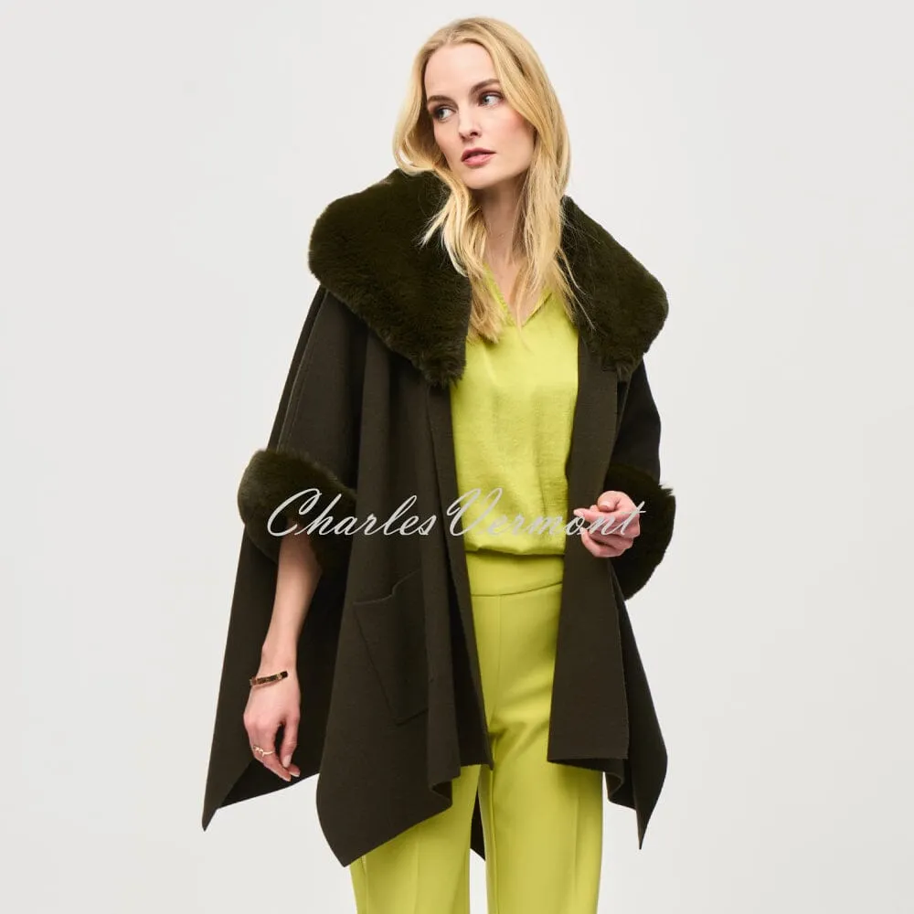 Joseph Ribkoff Faux Fur Knit Cape - Style 243930