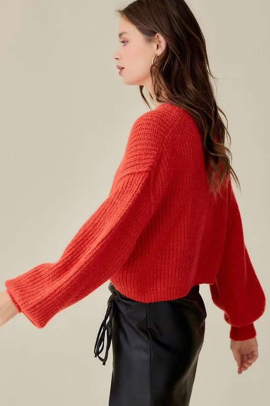 Kasey Round Neck Crop Sweater Top