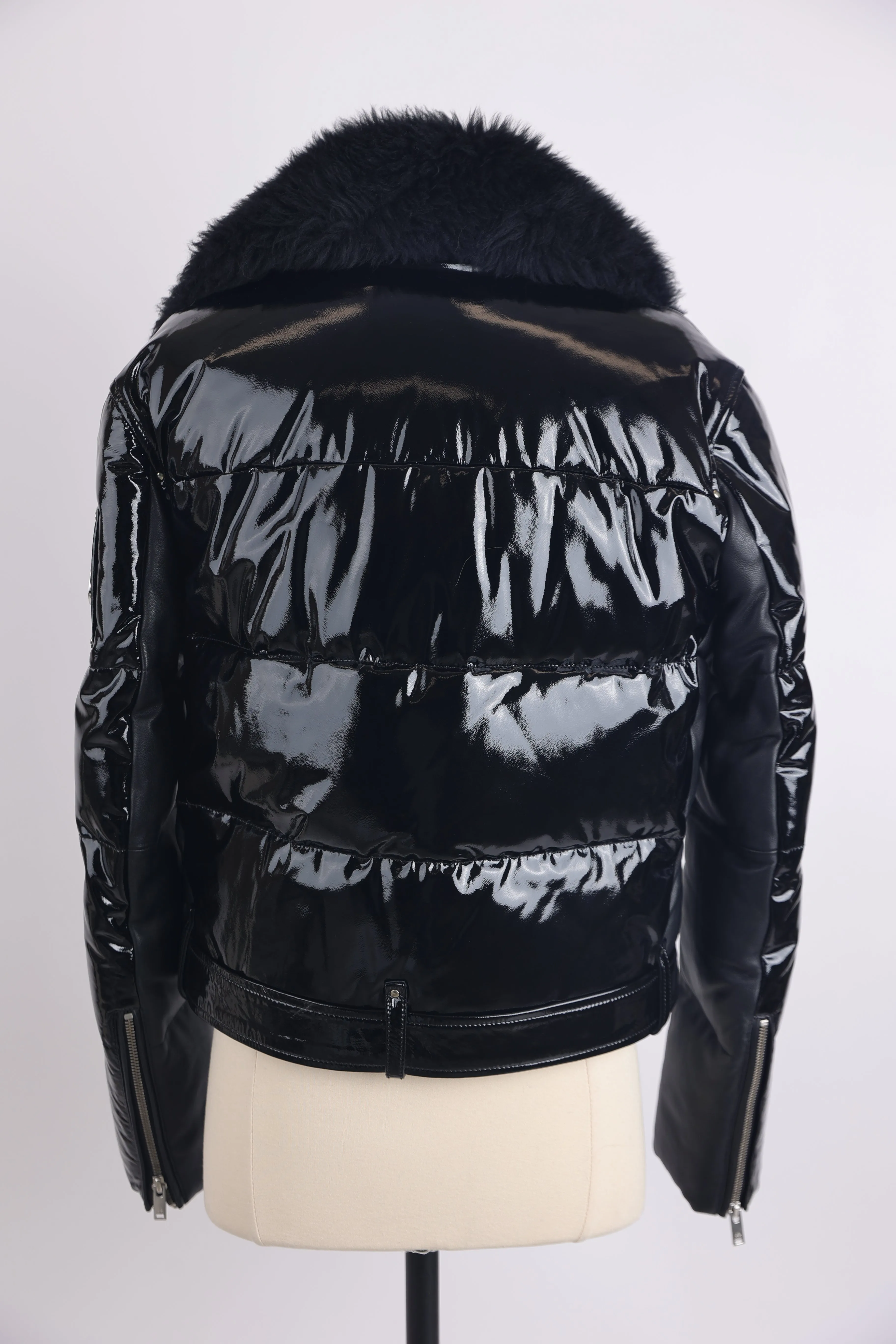 Kenney Patent Leather Down Puffer Jacket