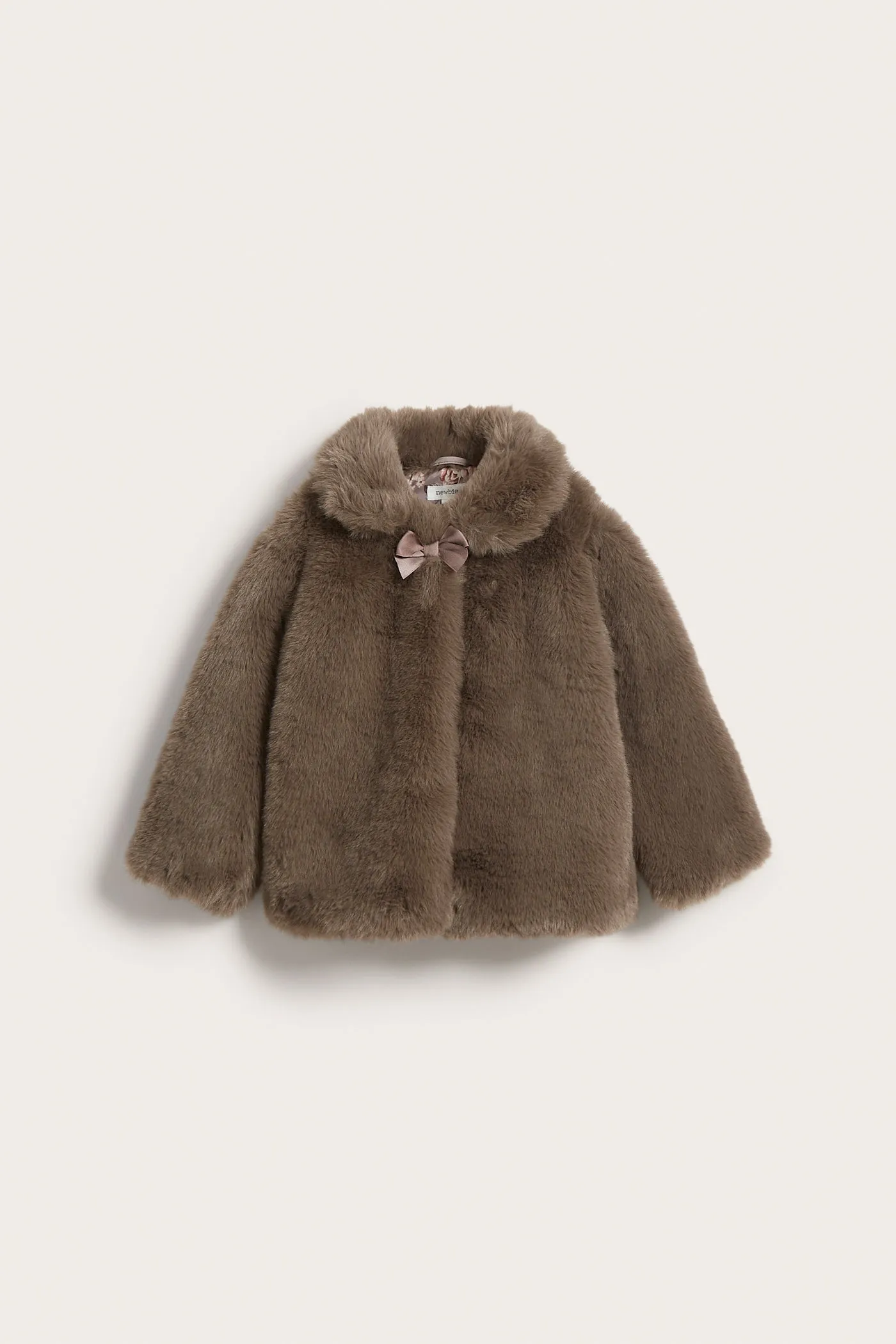 Kids' brown faux fur jacket