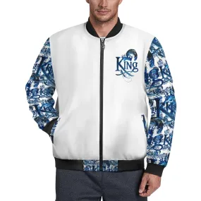 KING 02-01 White Men's Designer Bomber Jacket