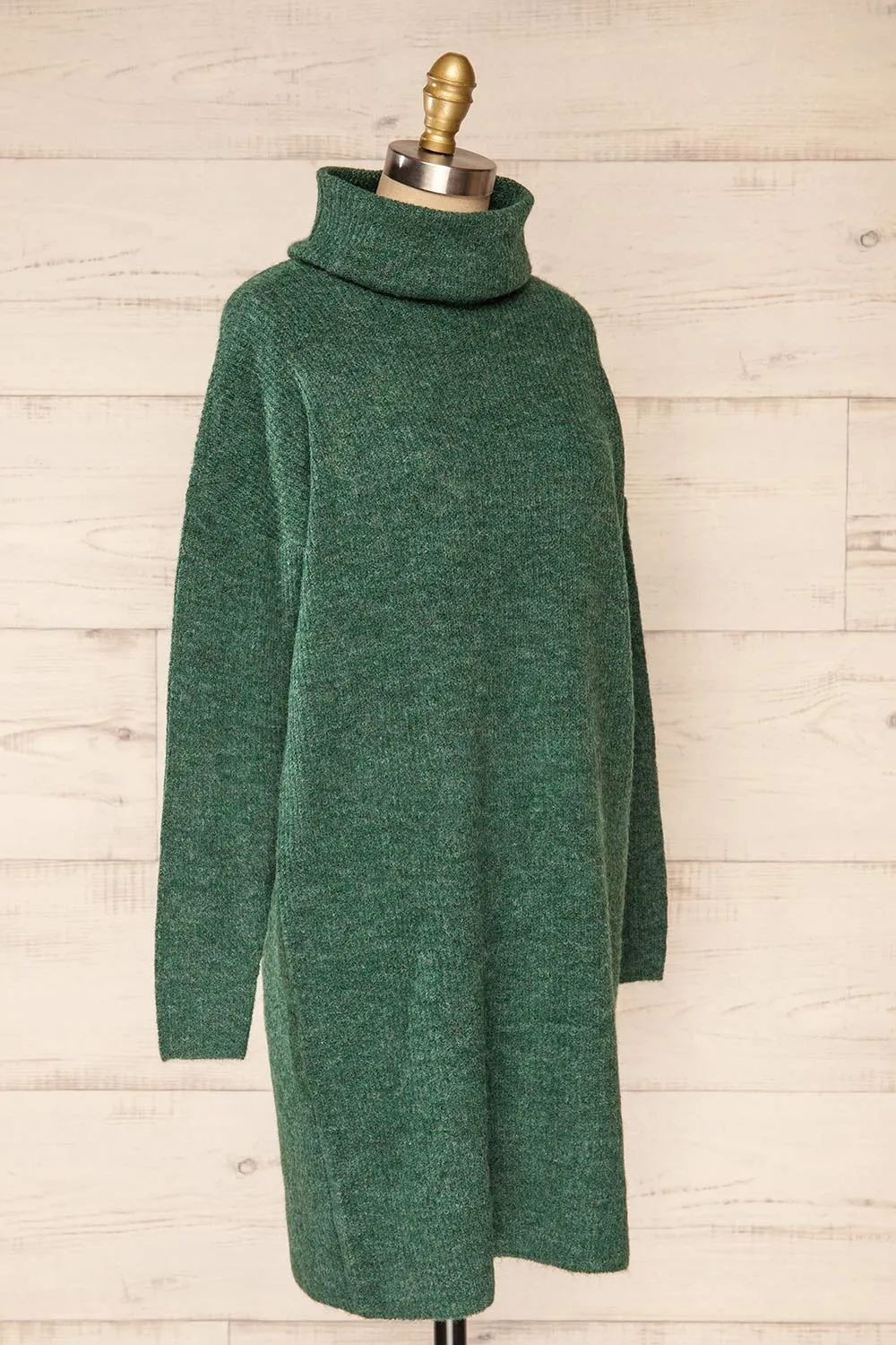 Koror Green | Knit Turtleneck Sweater Dress