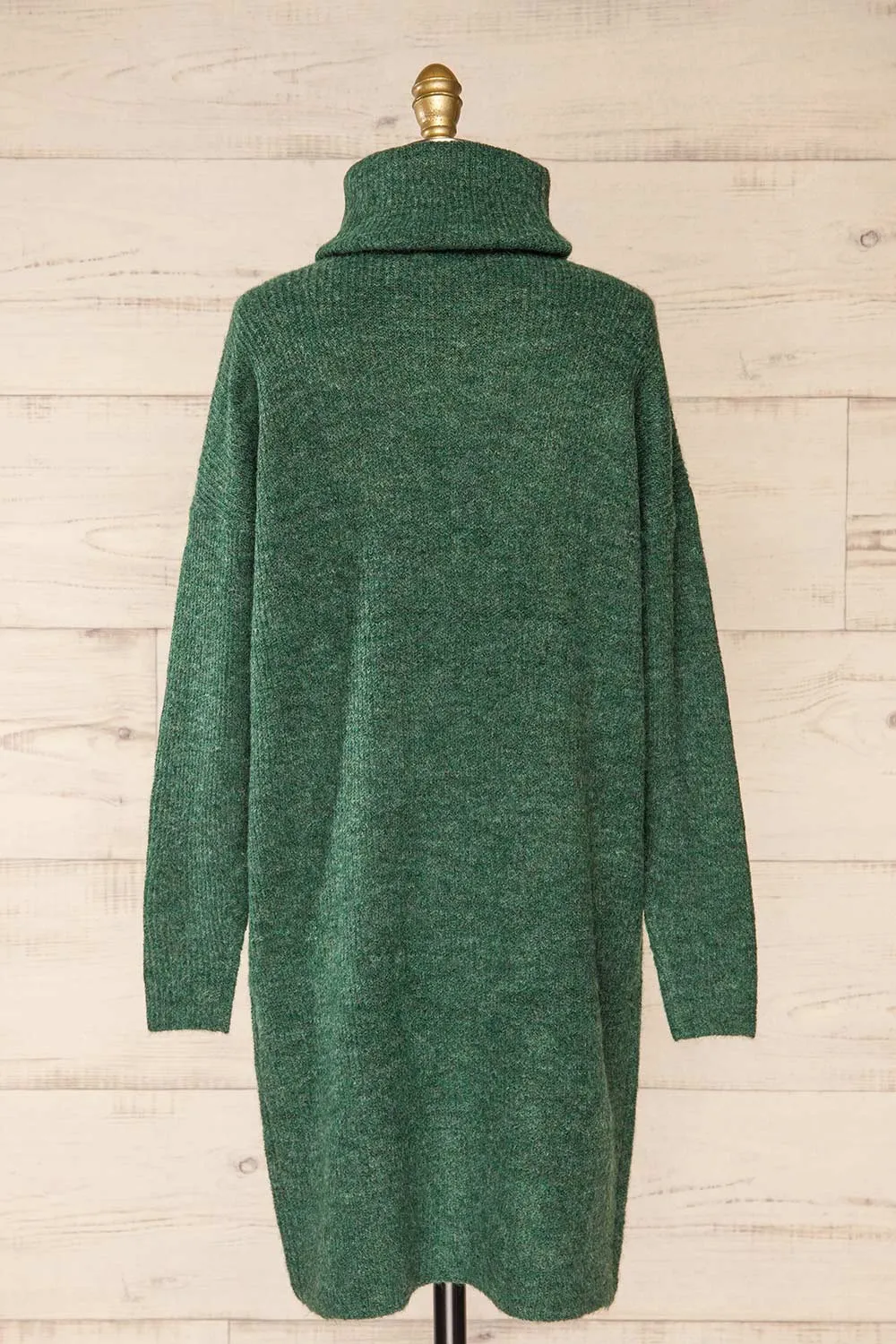 Koror Green | Knit Turtleneck Sweater Dress