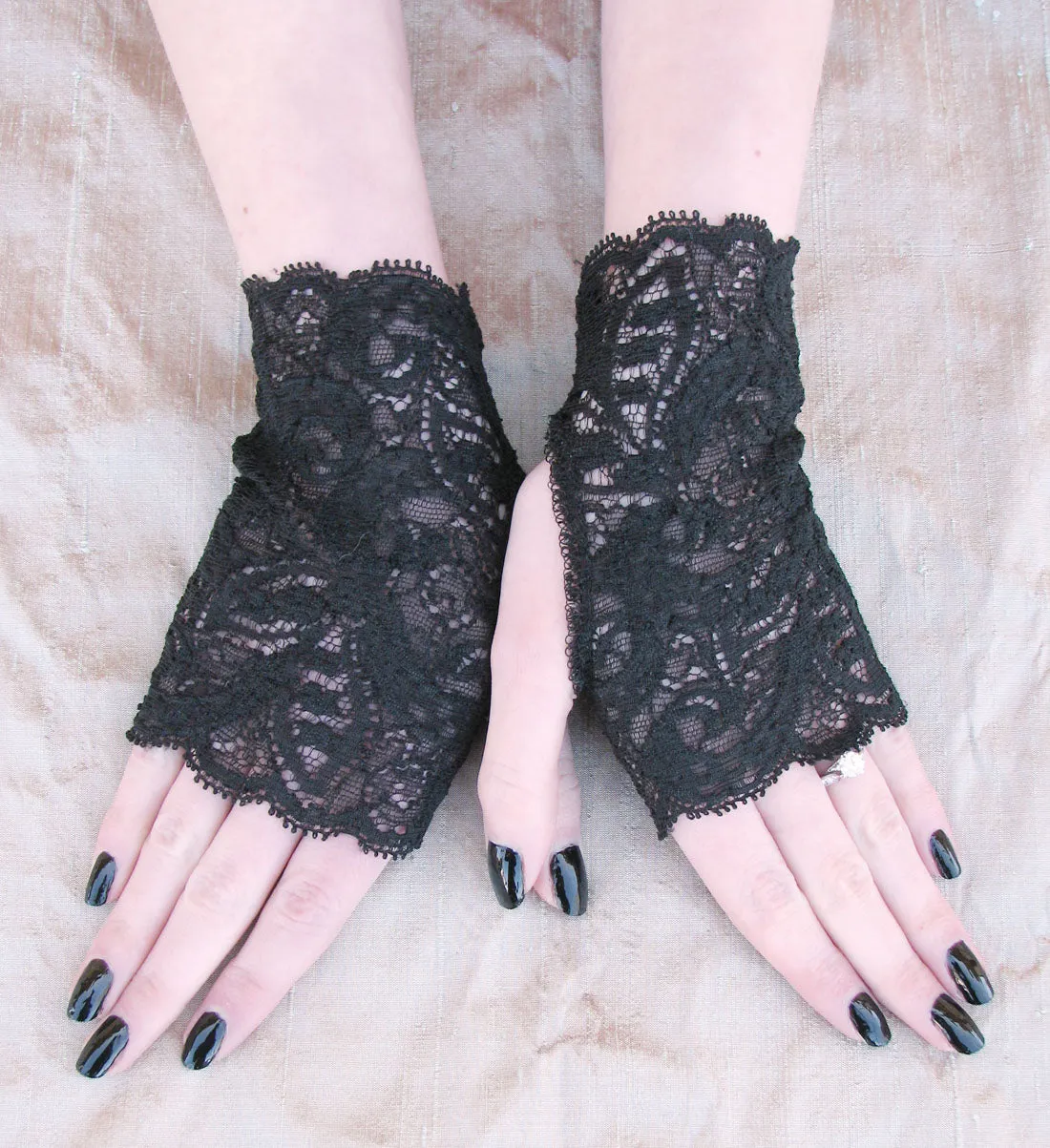 Lace Fingerless Gloves for Girls and Women