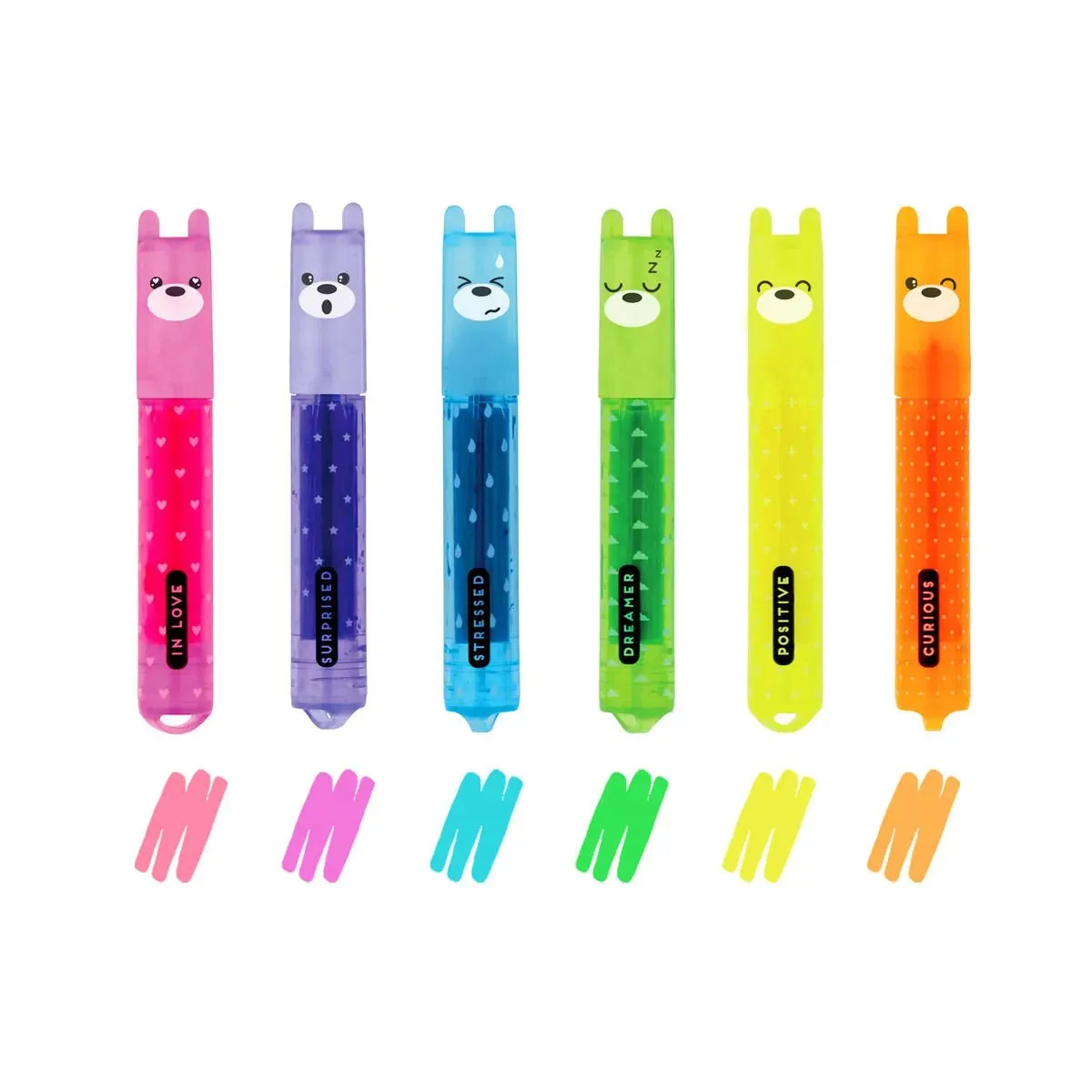 Legami Teddy's Mood -A Set of 6 Mini Highlighters