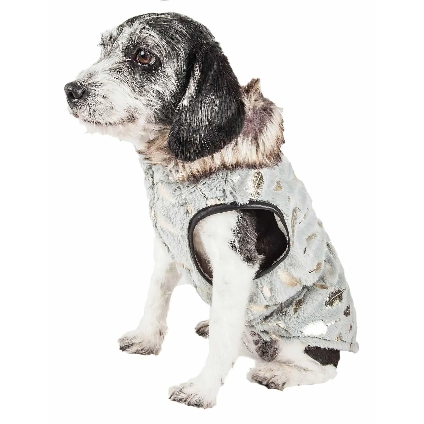 Luxury dog jacket gold-leaf pattern Extras