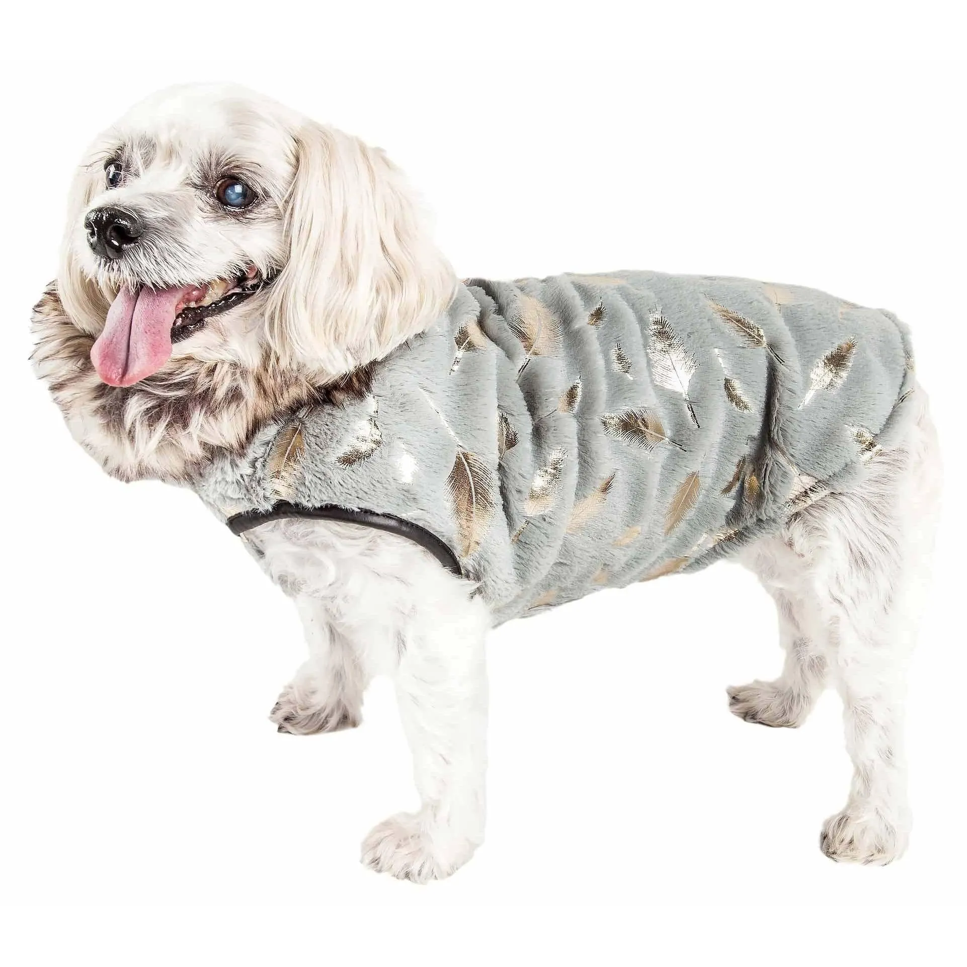 Luxury dog jacket gold-leaf pattern Extras