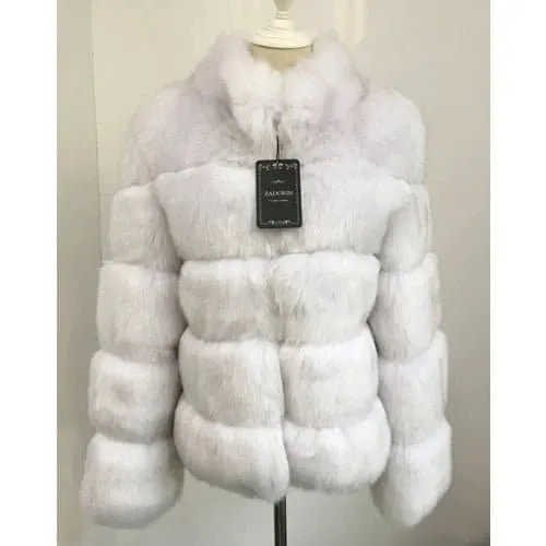 Luxury Faux Fox Fur Coat