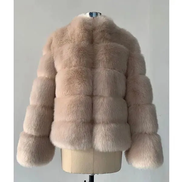 Luxury Faux Fox Fur Coat