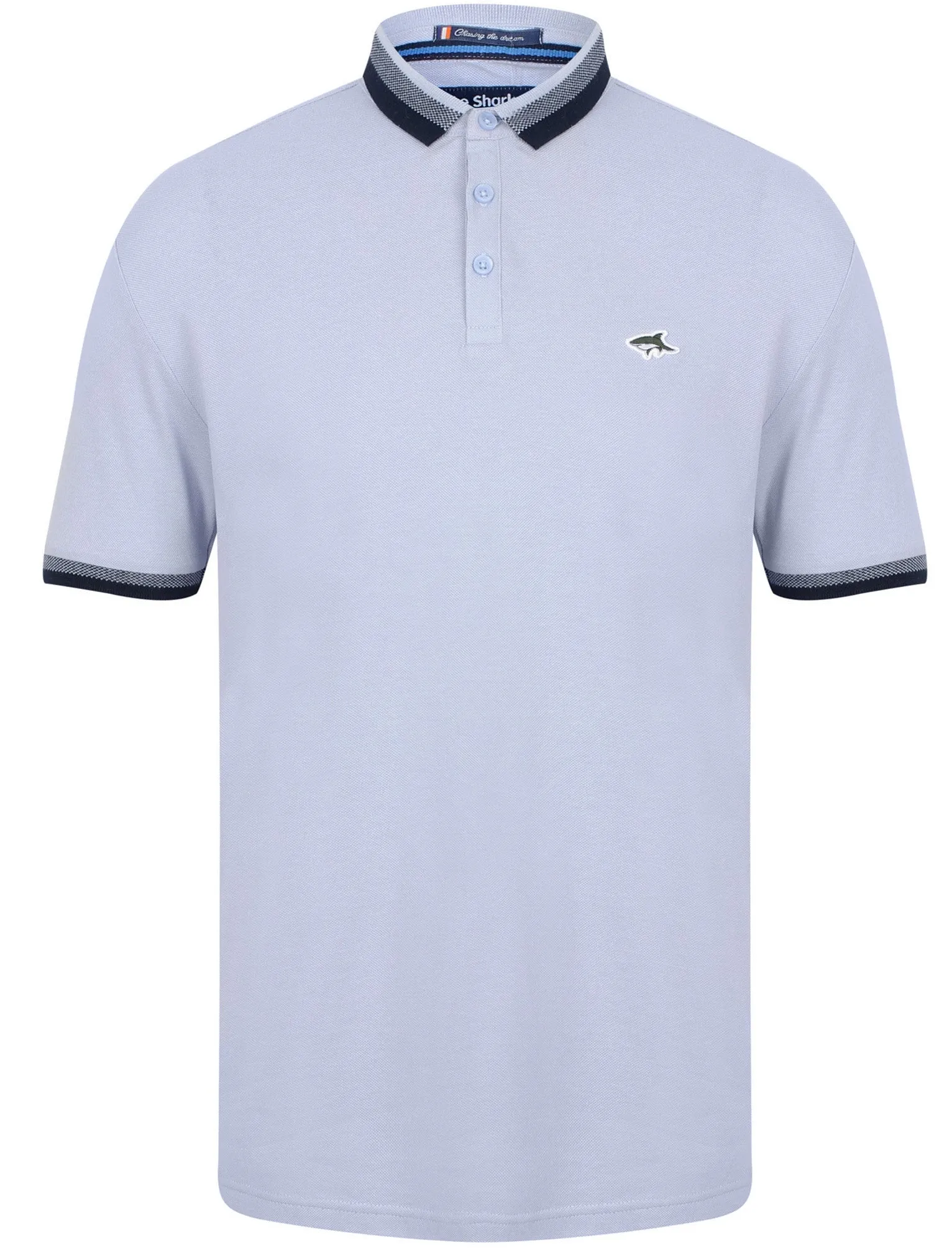 Lyndhurst Cotton Marl Pique Polo Shirt In Placid Blue - Le Shark