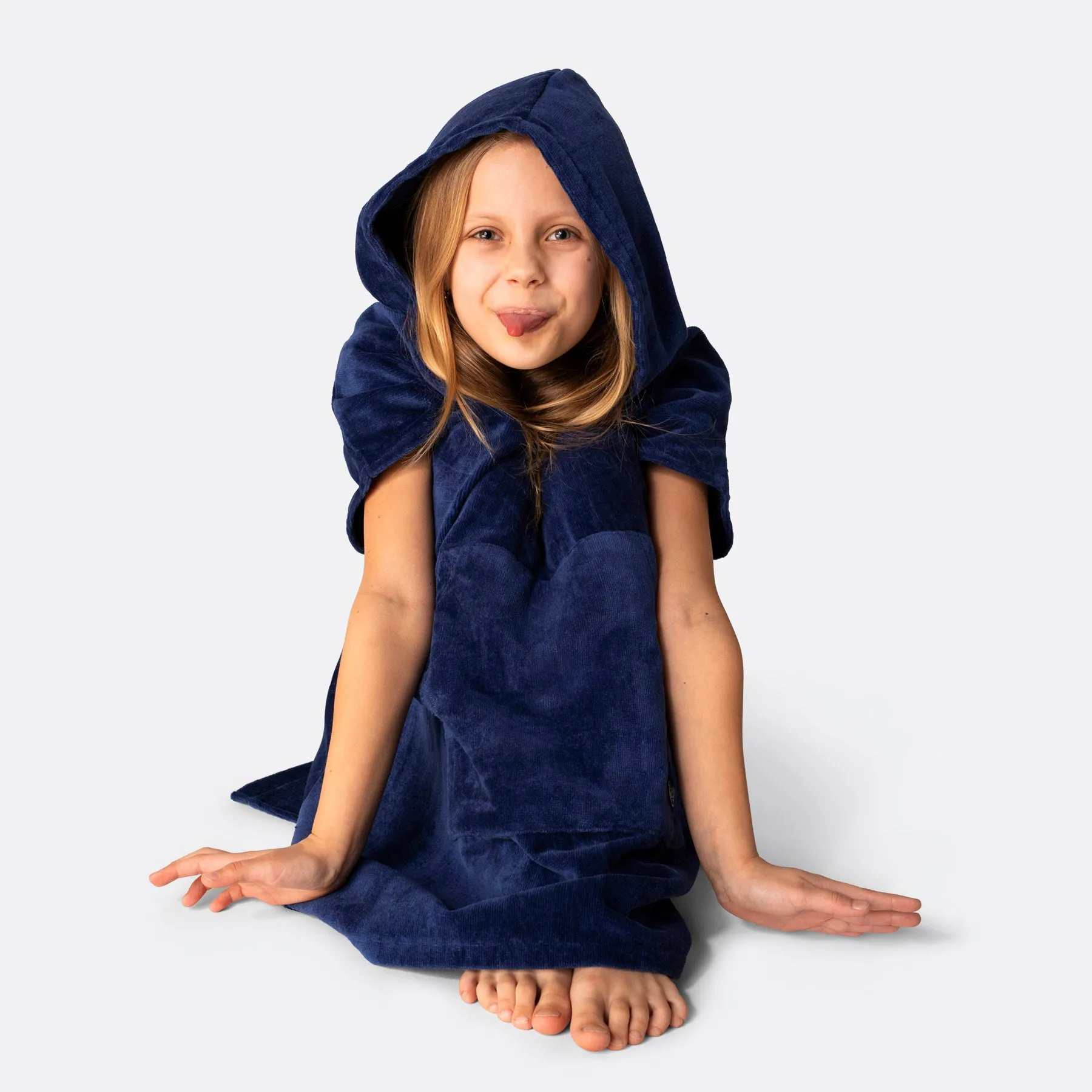 Marineblauer Badeponcho Kinder