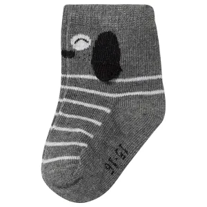 Melton Grey Melange Cute Dog Lancaster Socks