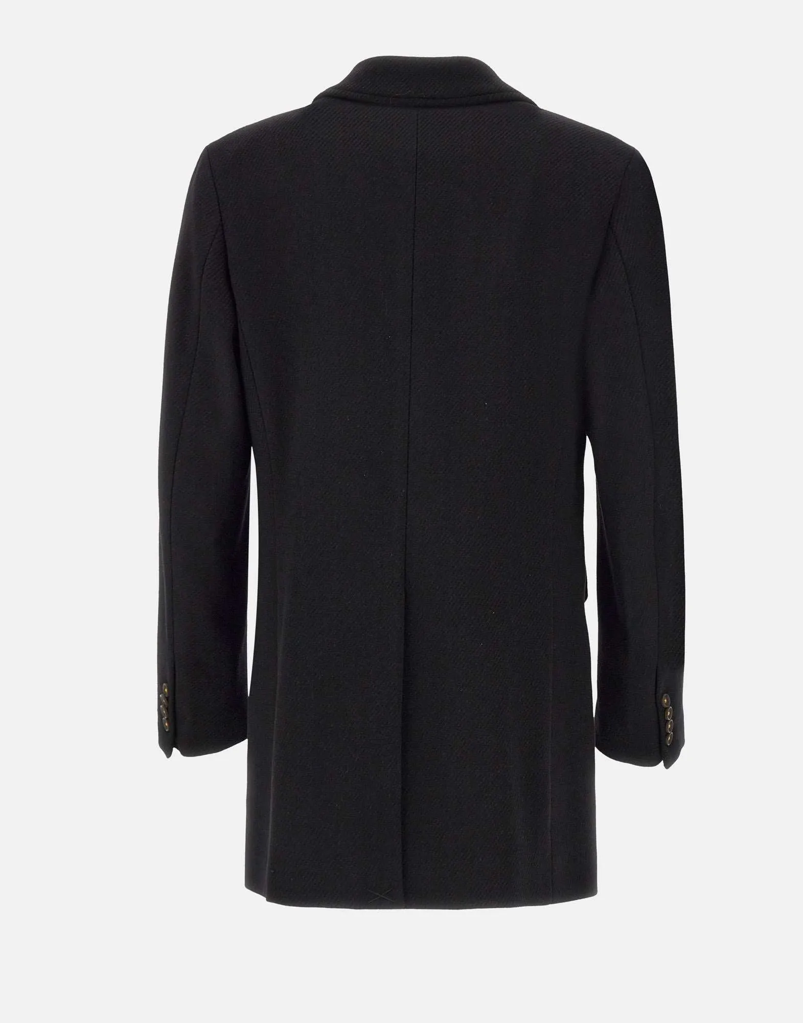 Men's Black Wool Blend Coat