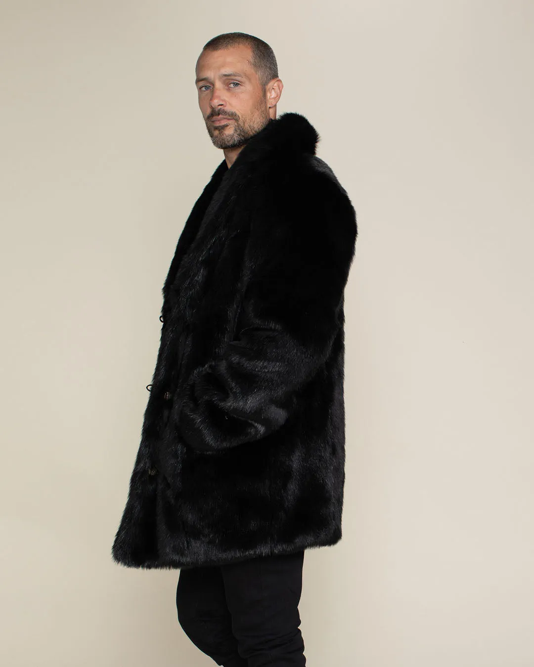 Men's Faux Fur Coat | Black Panther