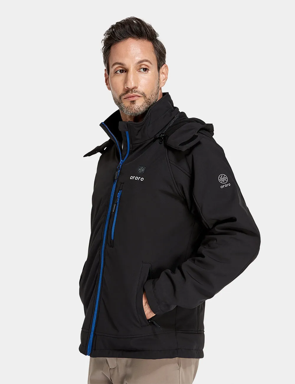 Men's Heated Jacket (4 Heating Zones) - Black & Blue