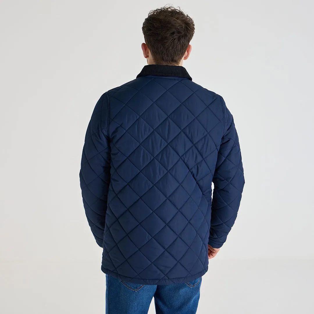 Mens Navy Quilted Coat