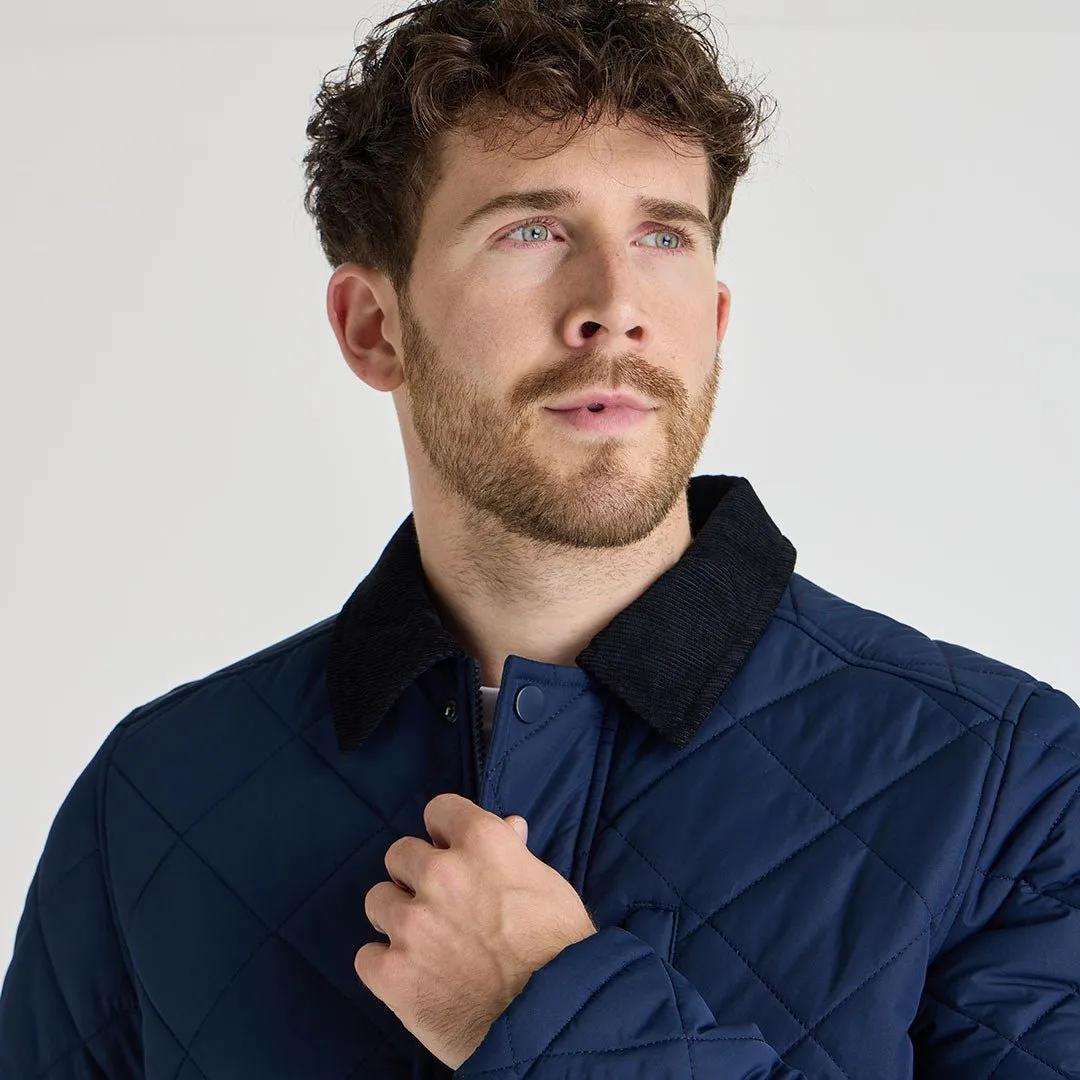 Mens Navy Quilted Coat