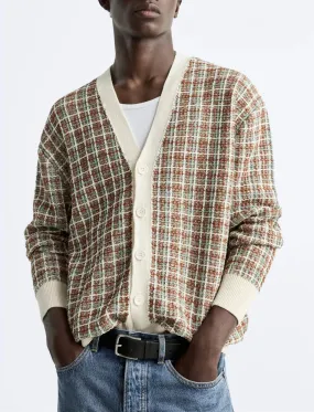 Men's Plaid Knit Slim-Fit Sweater