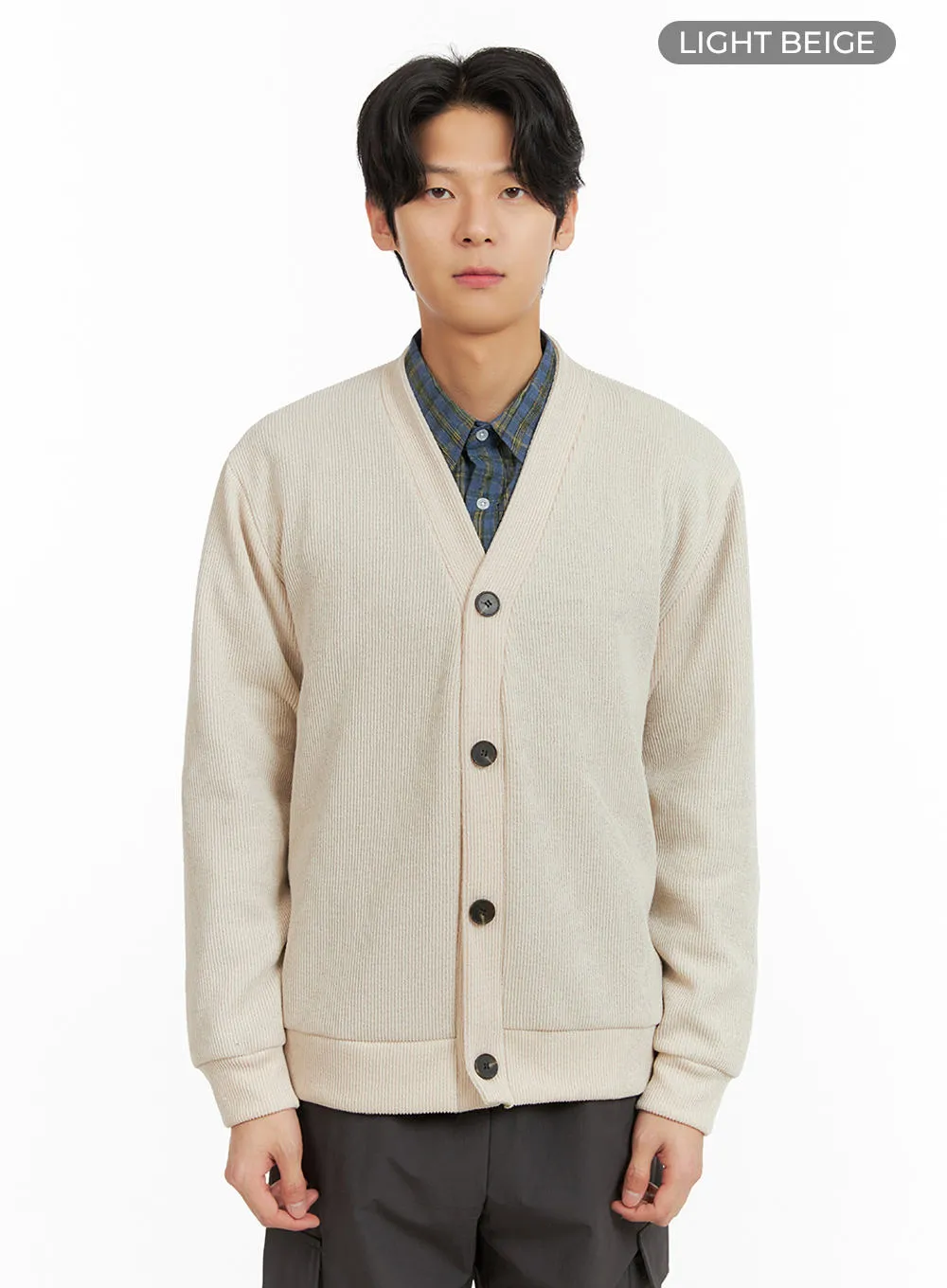 Men's V-Neck Buttoned Sweater IA402