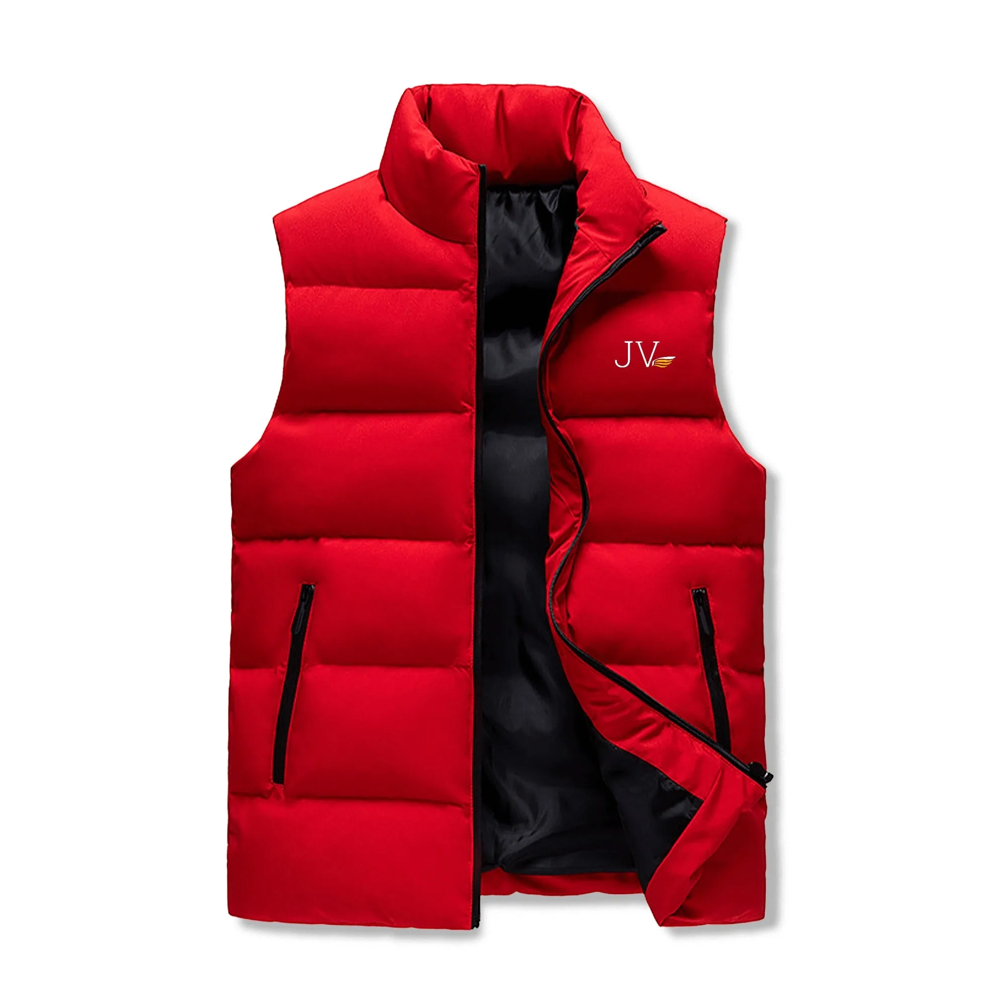 Mens Warm Stand Collar Zip Up Puffer Vest