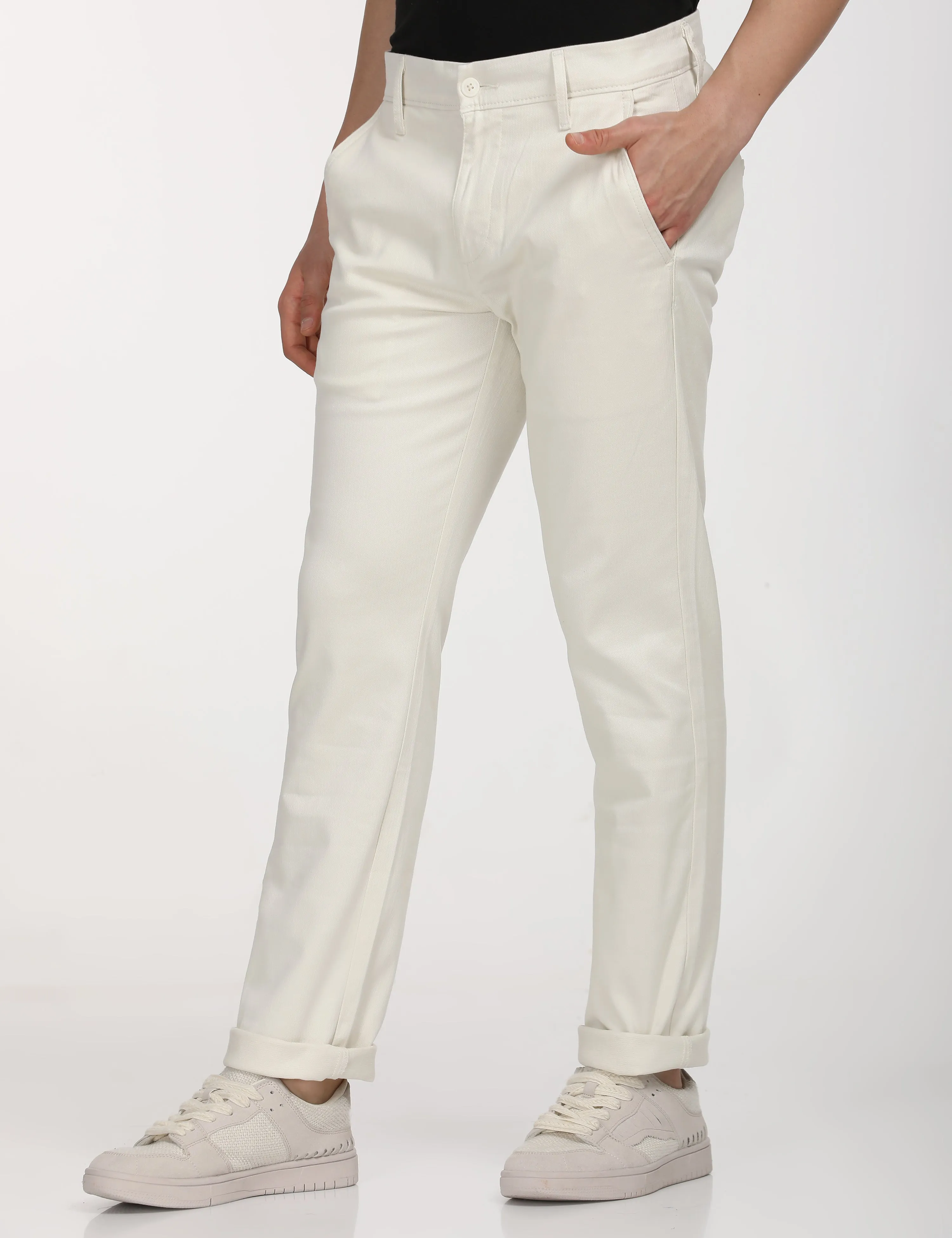 Men's White Slim Fit Chinos