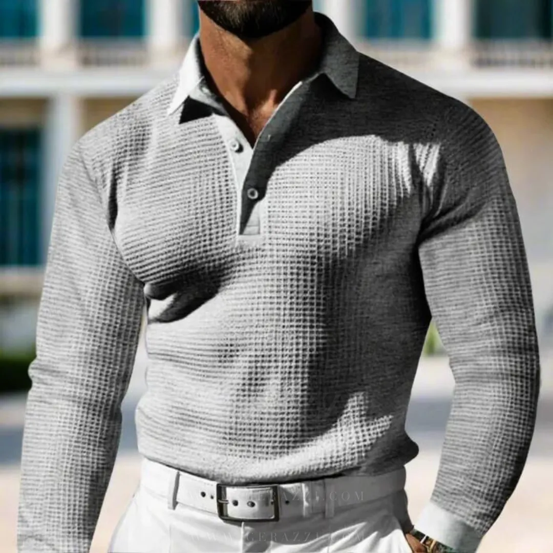 Michael™ | Stylish textured knit polo sweater for all occasions