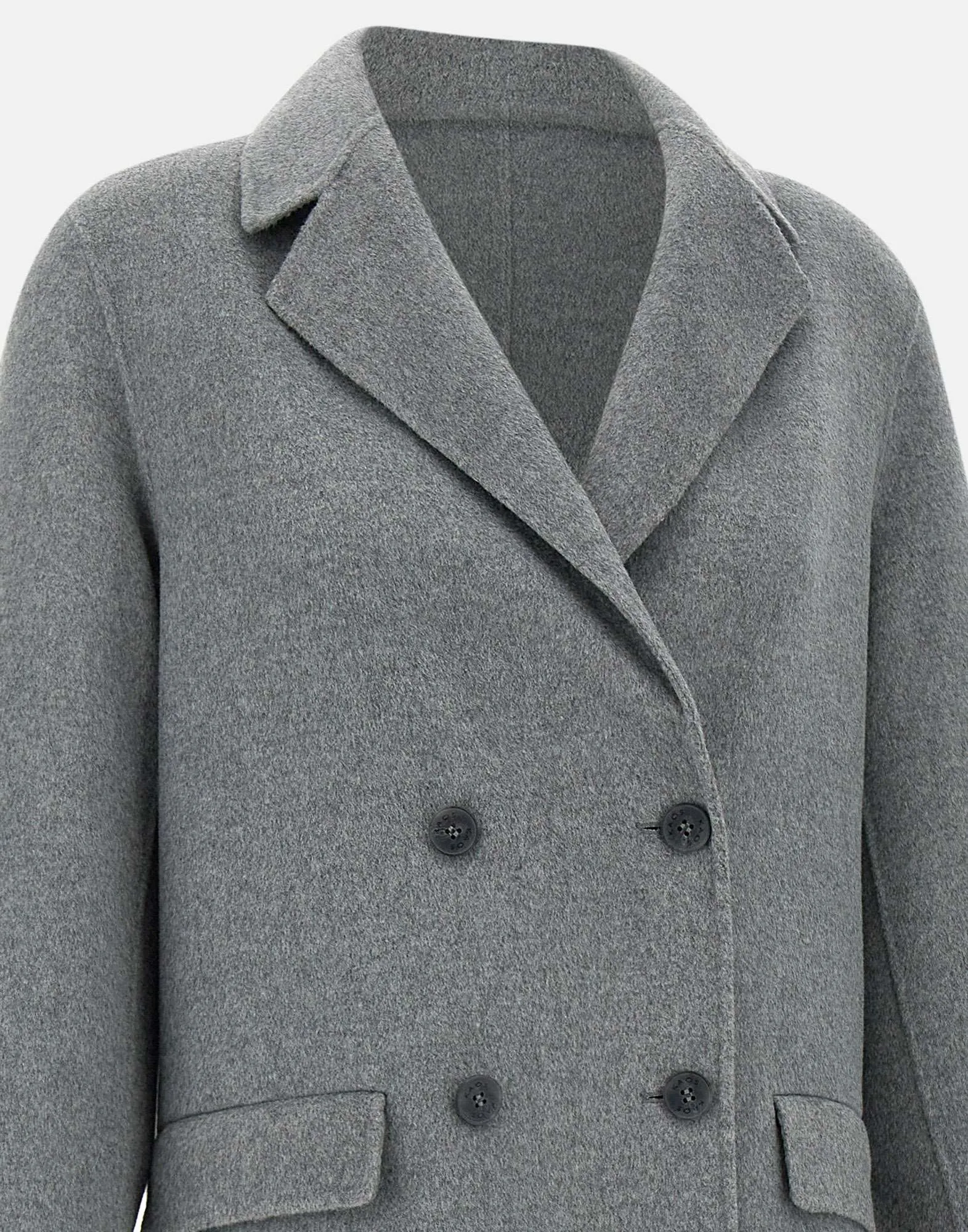 Mèlange Grey Wool Blend Coat