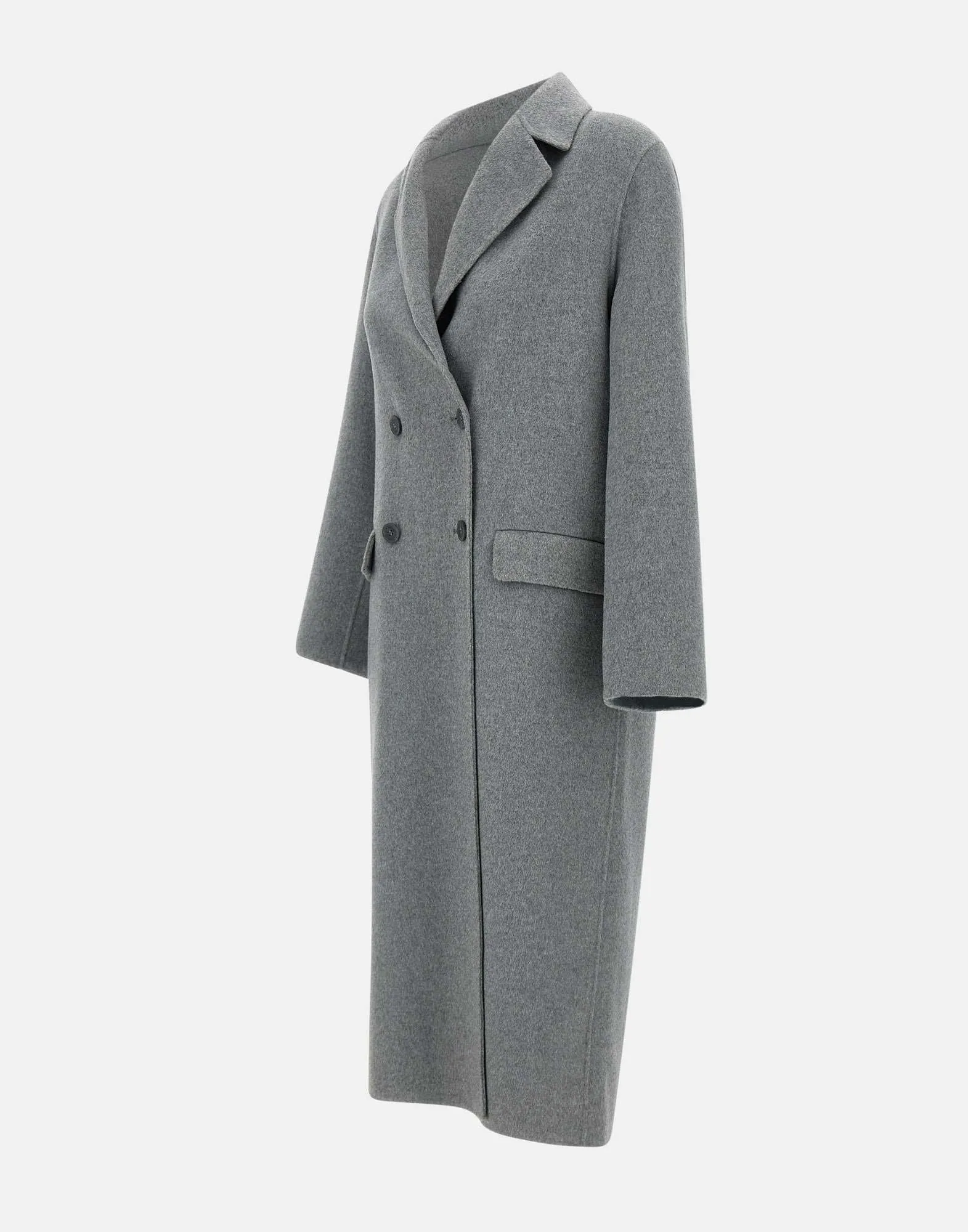 Mèlange Grey Wool Blend Coat