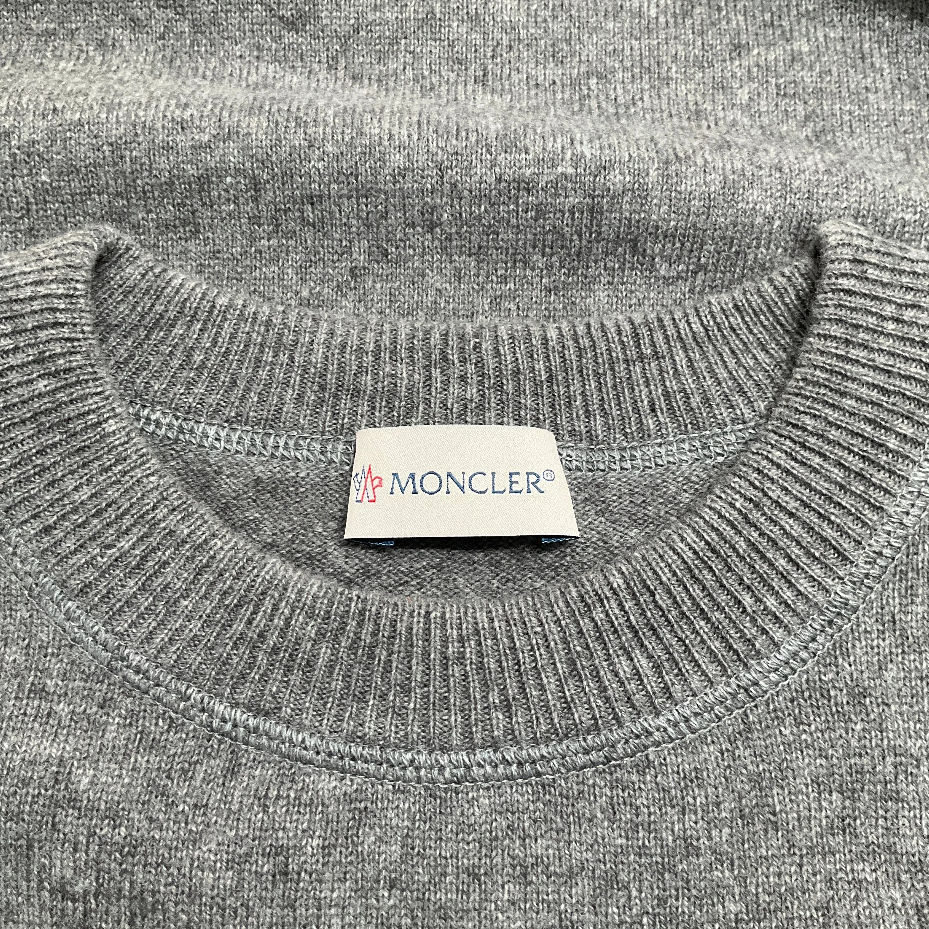 Moncler Grey Wool / Cashmere Knit Dress with Tie Belt