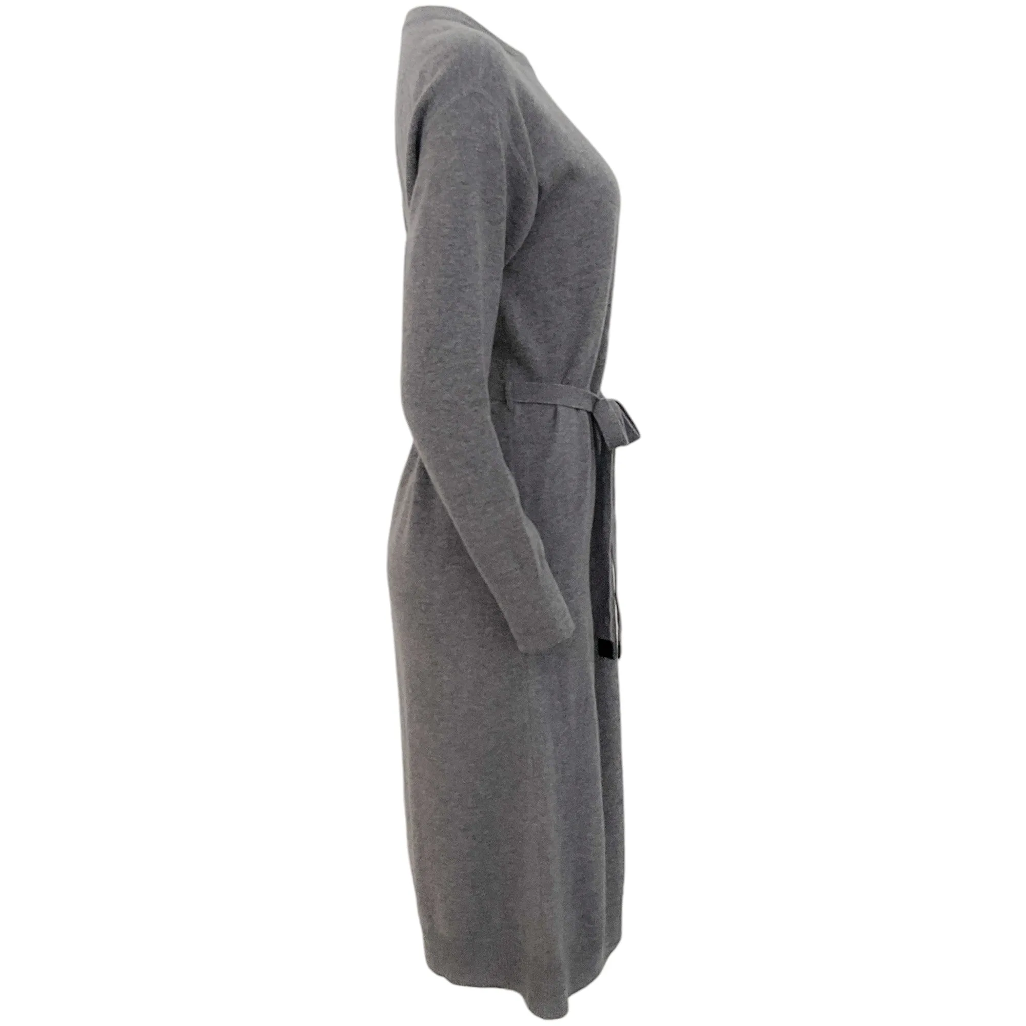 Moncler Grey Wool / Cashmere Knit Dress with Tie Belt