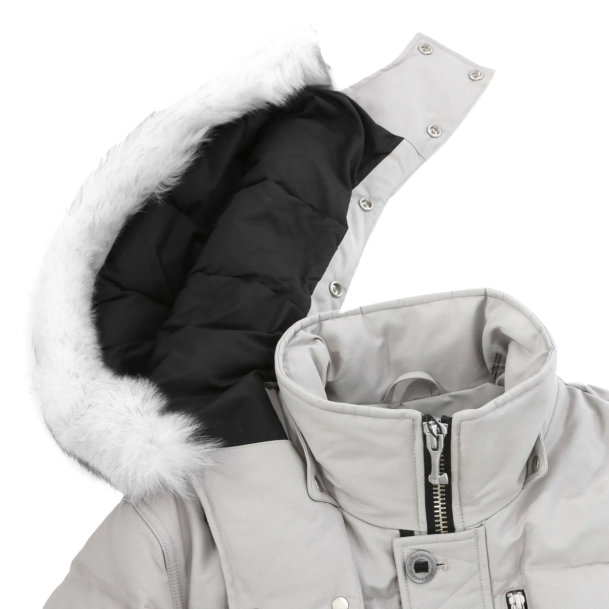 Moose Knuckles 3Q Jacket in Storm Grey & Natural Fur