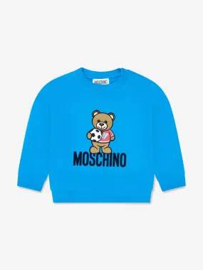 Moschino Baby Boys Football Teddy Sweatshirt in Blue