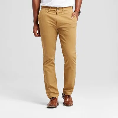 New - Men's Every Wear Athletic Fit Chino Pants - Goodfellow & Co Dapper Brown 36X30