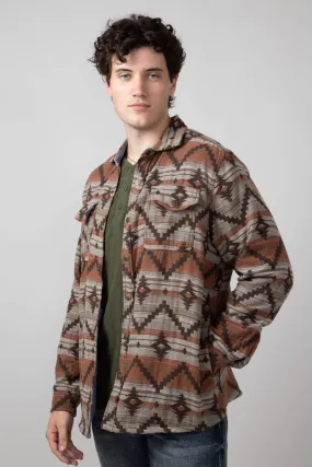 North River Aztec Shirt Jacket for Men in Bracken Brown | NRM8066-BRACKEN