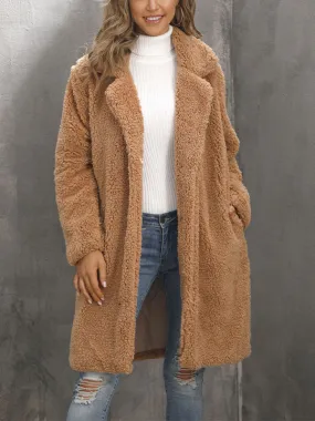 Open Front Faux Fur Coat