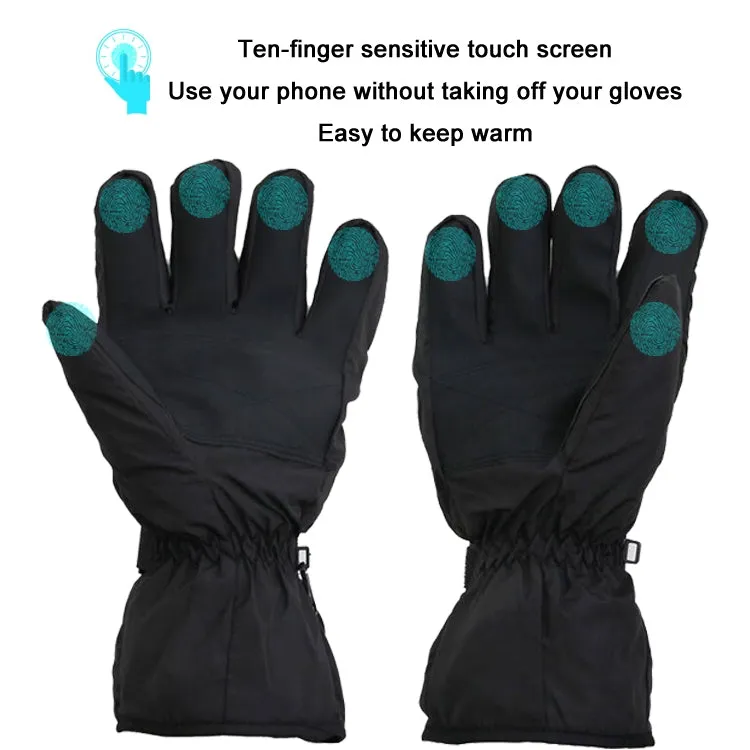 Outdoor Sports Ski Heated Warm Touchable Gloves, Color: Black