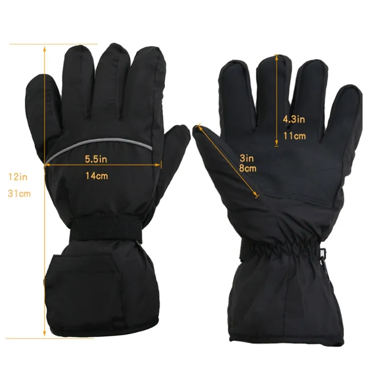 Outdoor Sports Ski Heated Warm Touchable Gloves, Color: Black