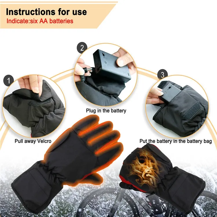 Outdoor Sports Ski Heated Warm Touchable Gloves, Color: Black