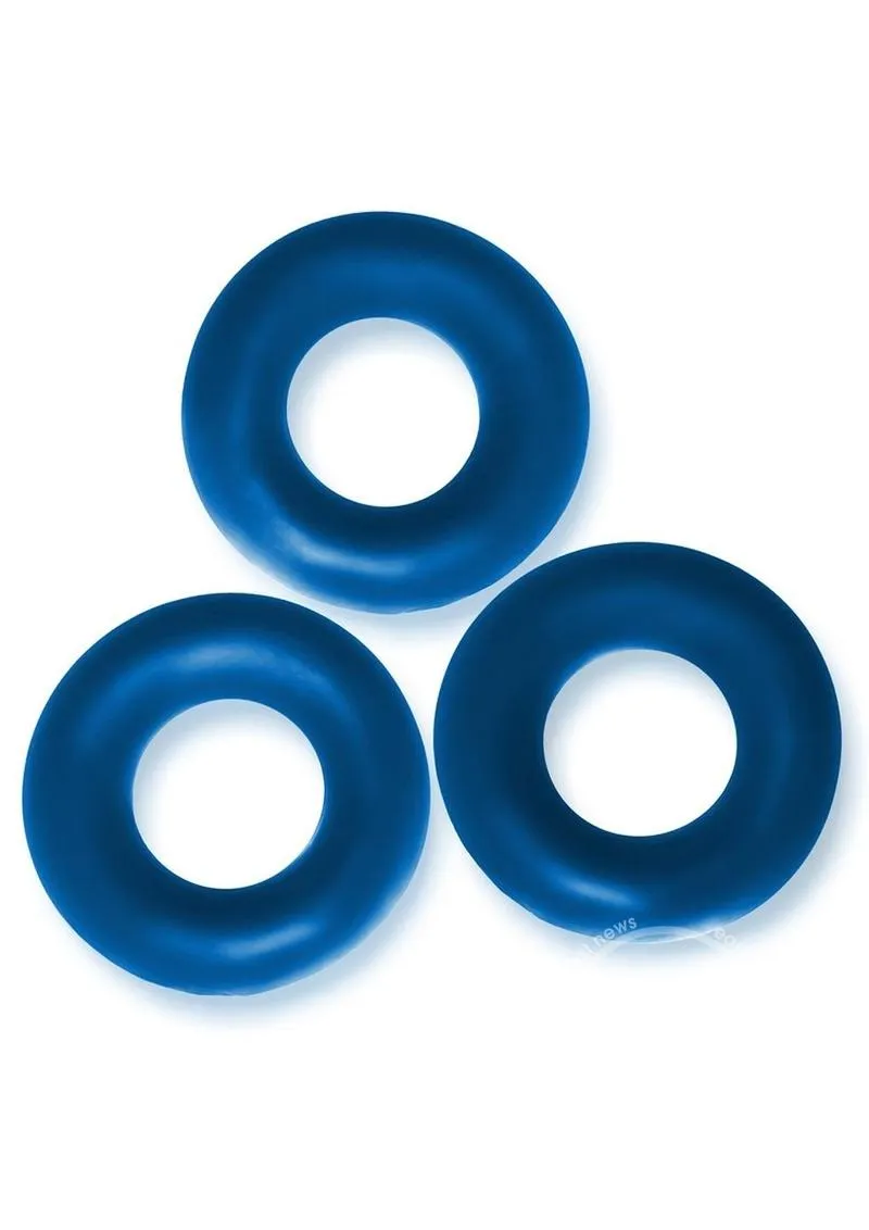 Oxballs Fat Willy Jumbo Cock Ring (3 pack) - Space Blue