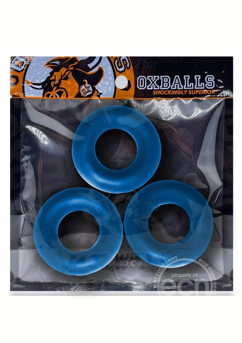 Oxballs Fat Willy Jumbo Cock Ring (3 pack) - Space Blue