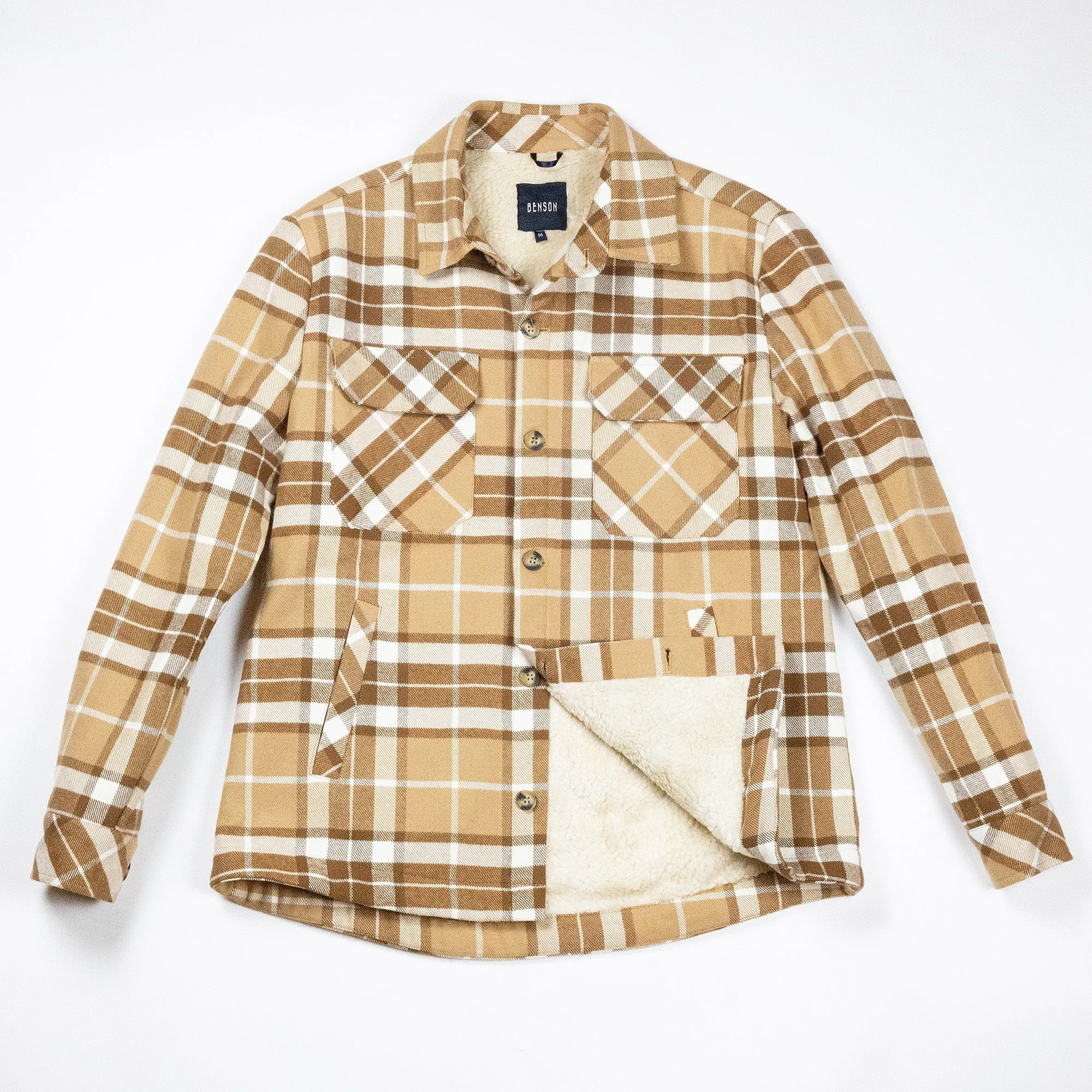 Ozarks Beige Plaid Sherpa Jacket