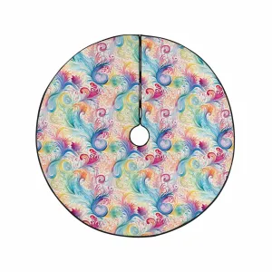 Pastel Rainbow Paisley  Christmas Tree Skirt