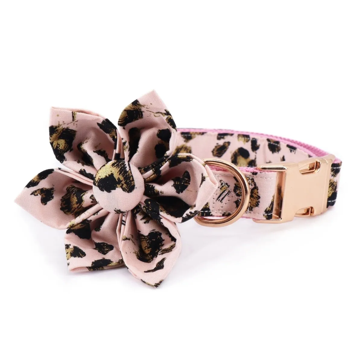 Pink Leopard Flower Unbreakable Collar™ & Leash Set